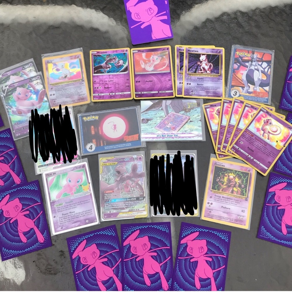 RARE Mew & Mewtwo Pokemon TCG Collector's Lot Featuring Topps & WotC Cards